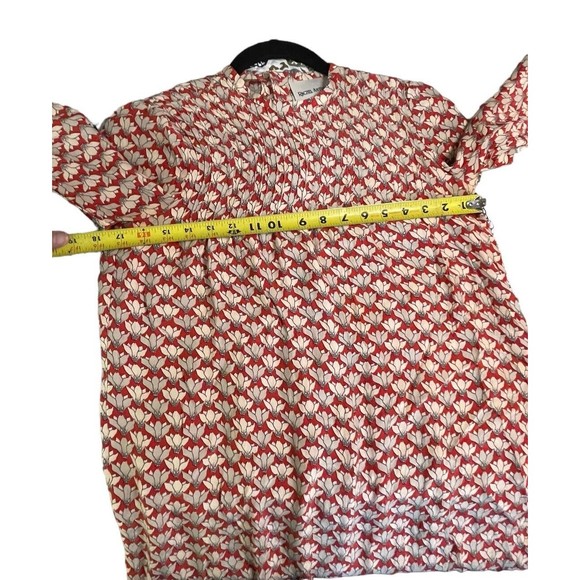 Rachel Antonoff Erin Yolk Dress Long‎ Sleeve Red Cream Size 0 Mini Dress Silk - Picture 7 of 10